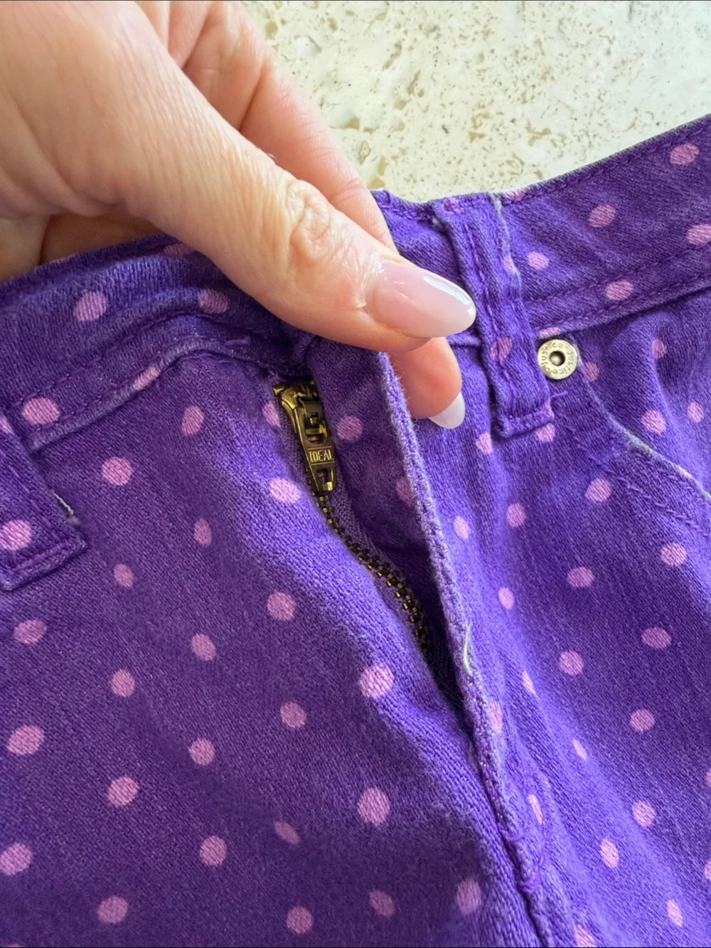 Justice Girls Purple Polka Dot Bedazzled Pocket Shorts Size 14 Regular